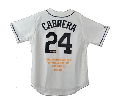 2012 Miguel Cabrera Signed Triple Crown Embroidered Jersey